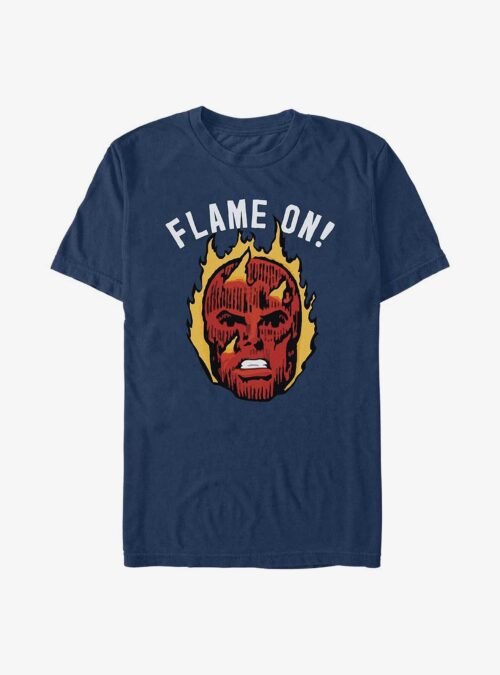 Marvel Fantastic Four Flame On Garment Dye T-Shirt