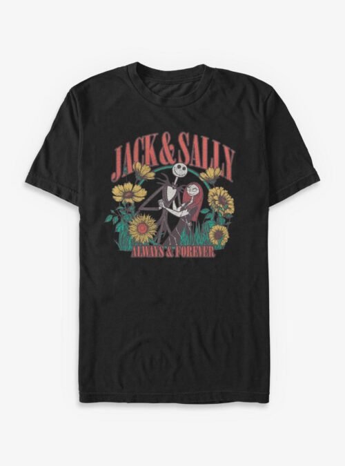 Disney The Nightmare Before Christmas Jack And Sally Floral - Black