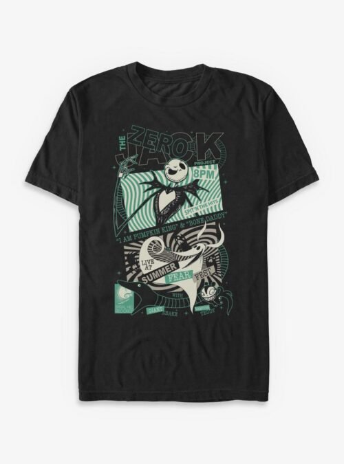 Disney The Nightmare Before Christmas Jack & Zero Poster - Black