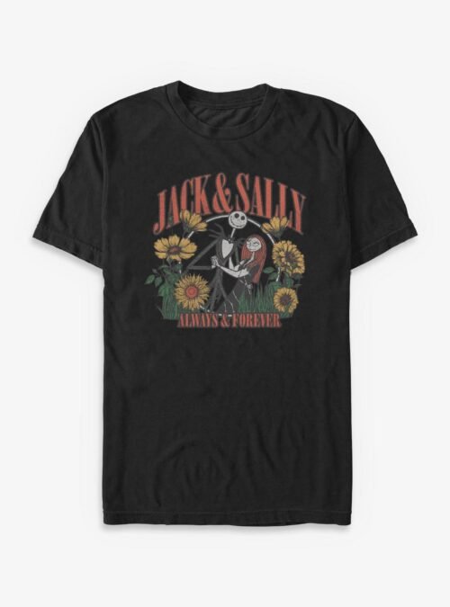 Disney The Nightmare Before Christmas Jack And Sally Floral - Black